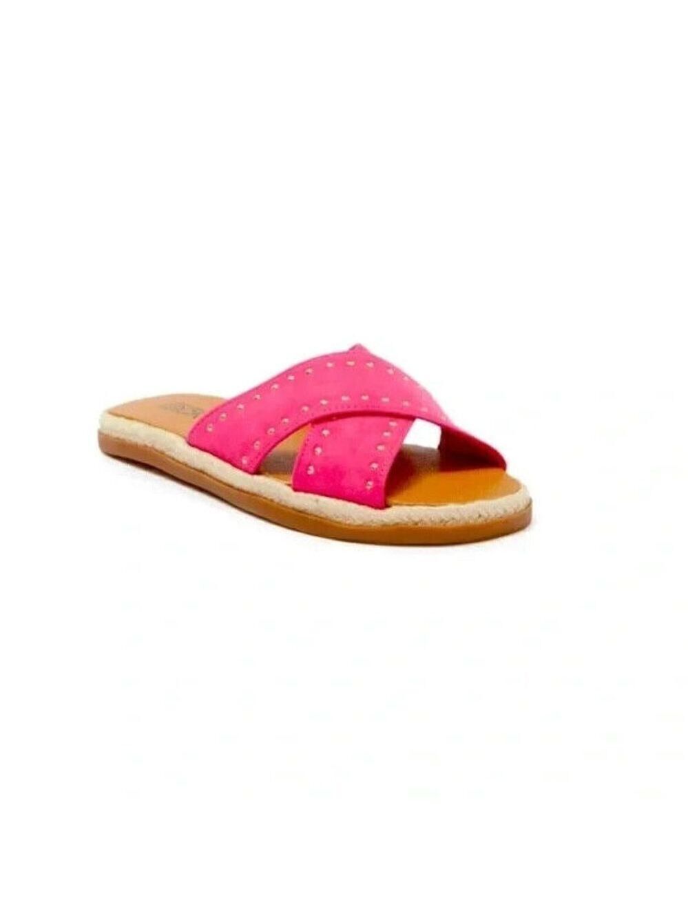 Nordstrom Rack "Phoebe" BNWOT espadrille slide sandal size 7.5 NEW pink studded